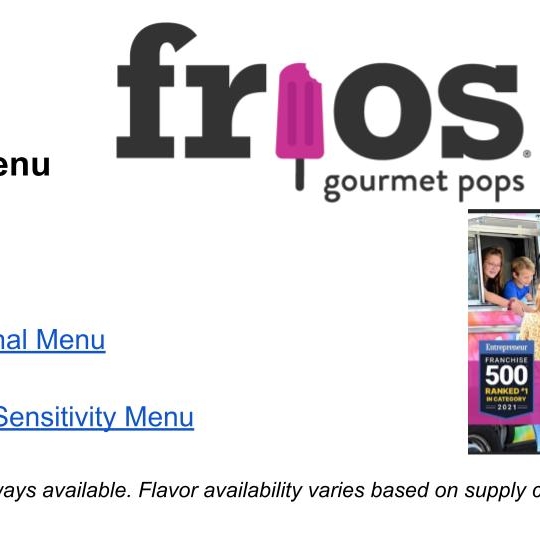 Frios Gourmet Pops- Fort Worth